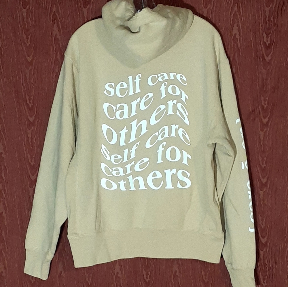 SELF CARE CARE FOR OTHERS Sweatshirt Hoodie Long Sleeve Kangaroo Pocket Size M